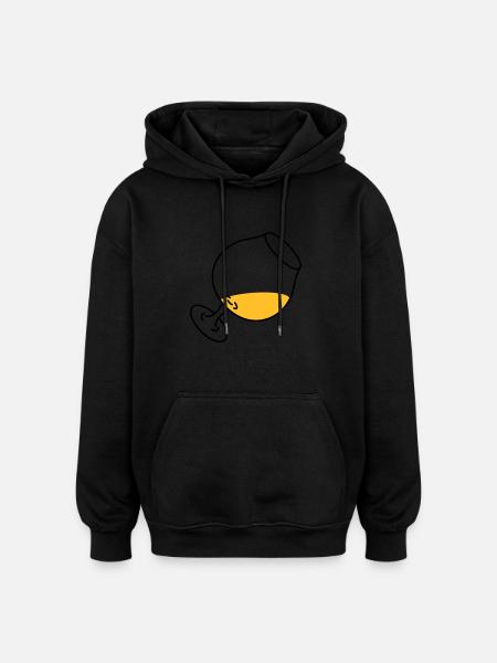 Cognacglas - Oversized Unisex Hoodie - Schwarz