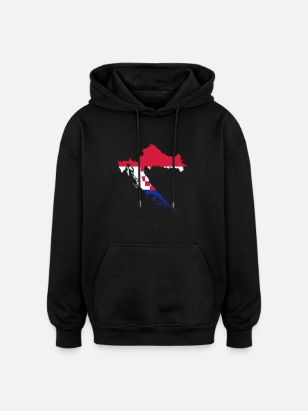 Croatia - Oversized Unisex Hoodie - black