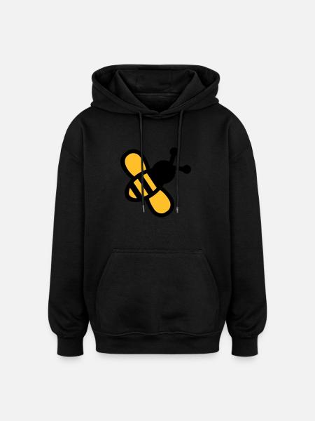 Abeille - Sweat à capuche oversize unisexe - noir