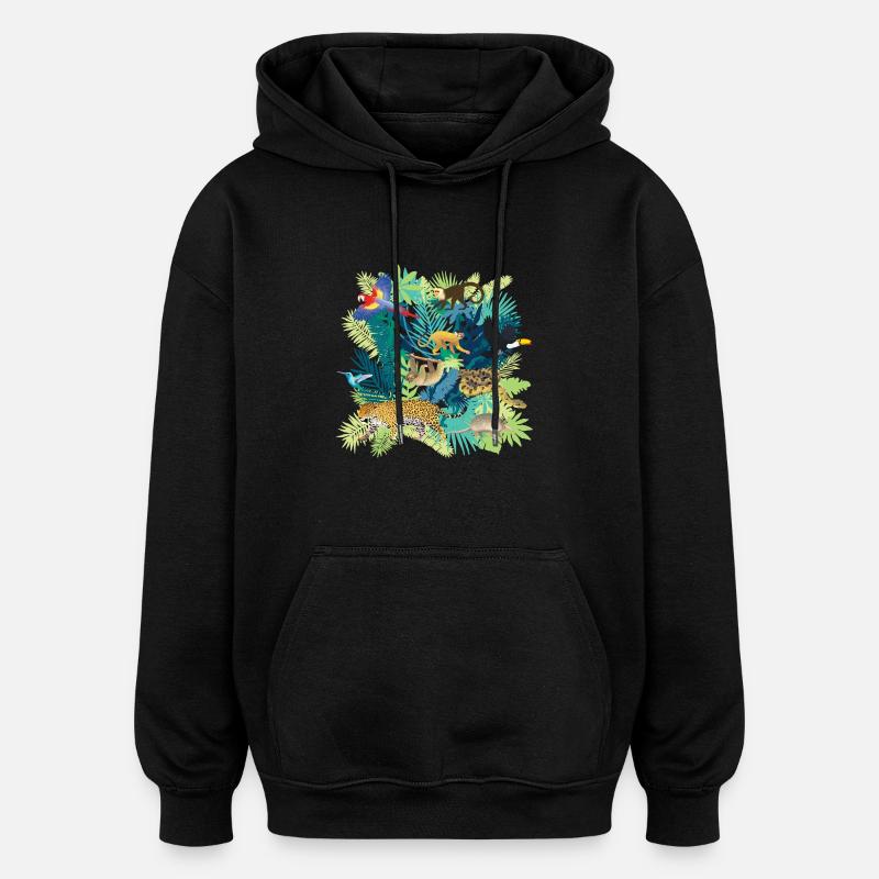 South America Jungle Light - Sweat à capuche oversize unisexe - noir