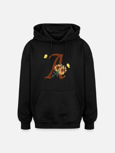 Brief an Sunflower Butterfly - Oversized Unisex Hoodie - Schwarz