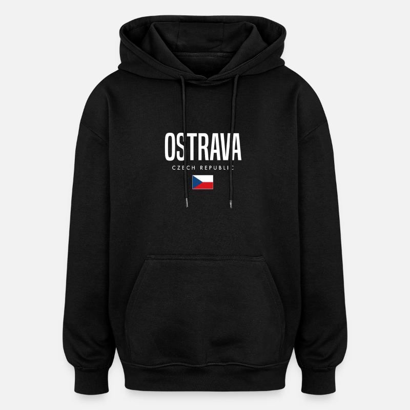 Ostrava, République tchèque - Sweat à capuche oversize unisexe - noir