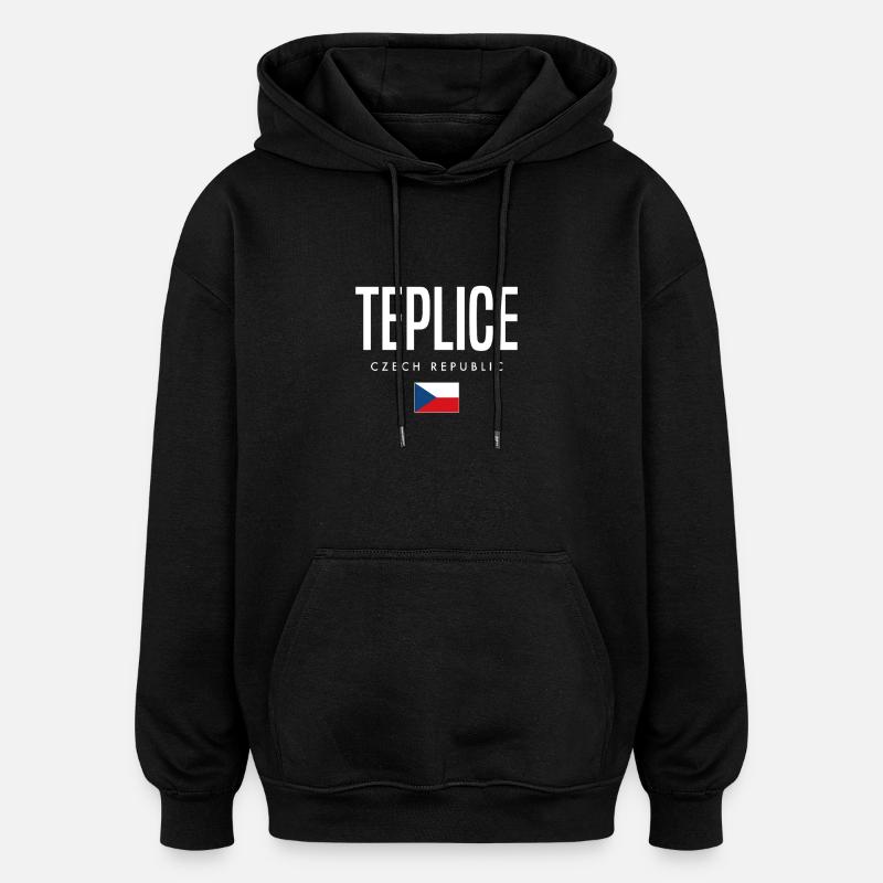 Teplice, République tchèque - Sweat à capuche oversize unisexe - noir
