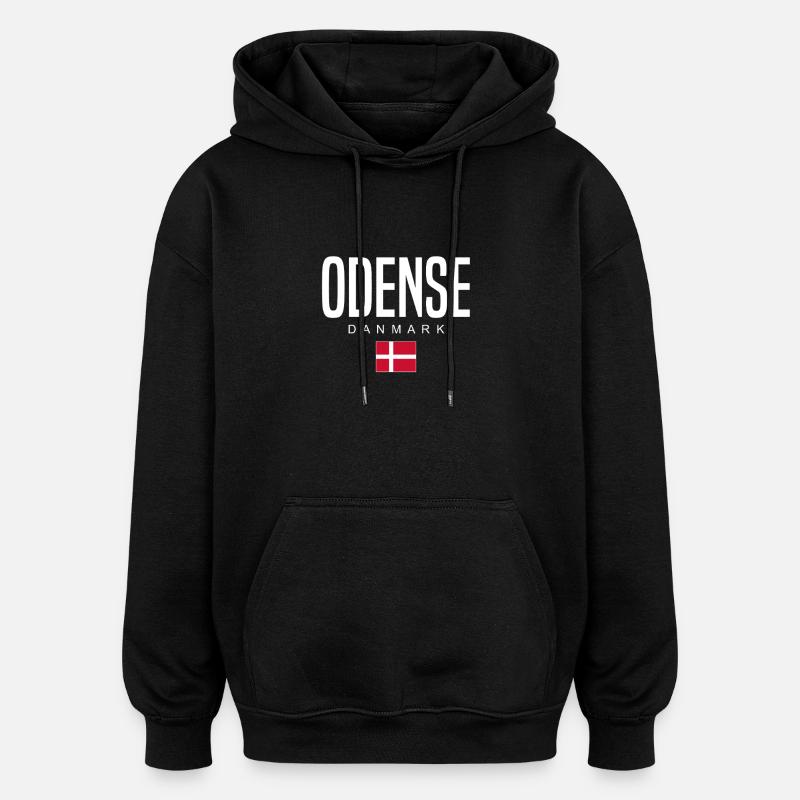 Odense, Denmark - Oversized Unisex Hoodie - black