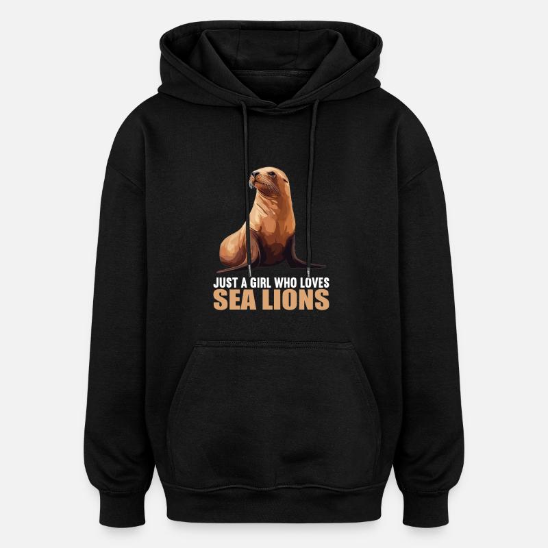 Seelöwen Seelöwe - Oversized Unisex Hoodie - Schwarz