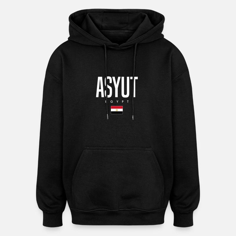 Assiout, Égypte - Sweat à capuche oversize unisexe - noir