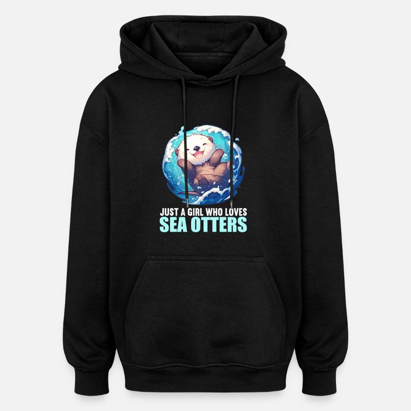 Loutre de mer - Sweat à capuche oversize unisexe - noir