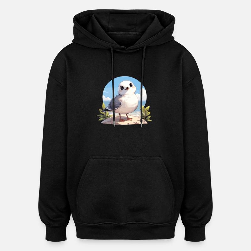 Möwen Möwe - Oversized Unisex Hoodie - Schwarz