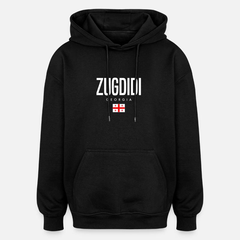 Zougdidi, Géorgie - Sweat à capuche oversize unisexe - noir