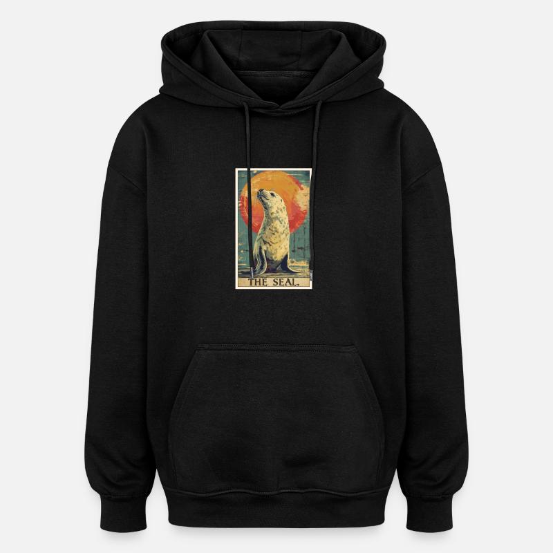 Seals, Seal - Oversized Unisex Hoodie - black