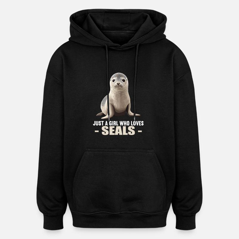 Robben Robbe - Oversized Unisex Hoodie - Schwarz