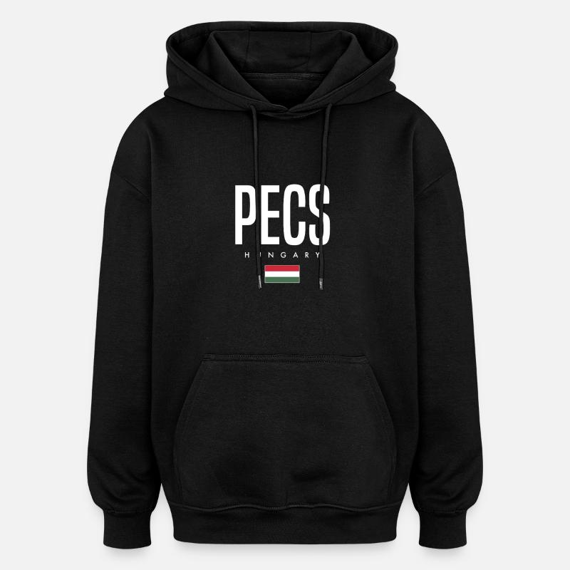 Pécs, Hungary - Oversized Unisex Hoodie - black