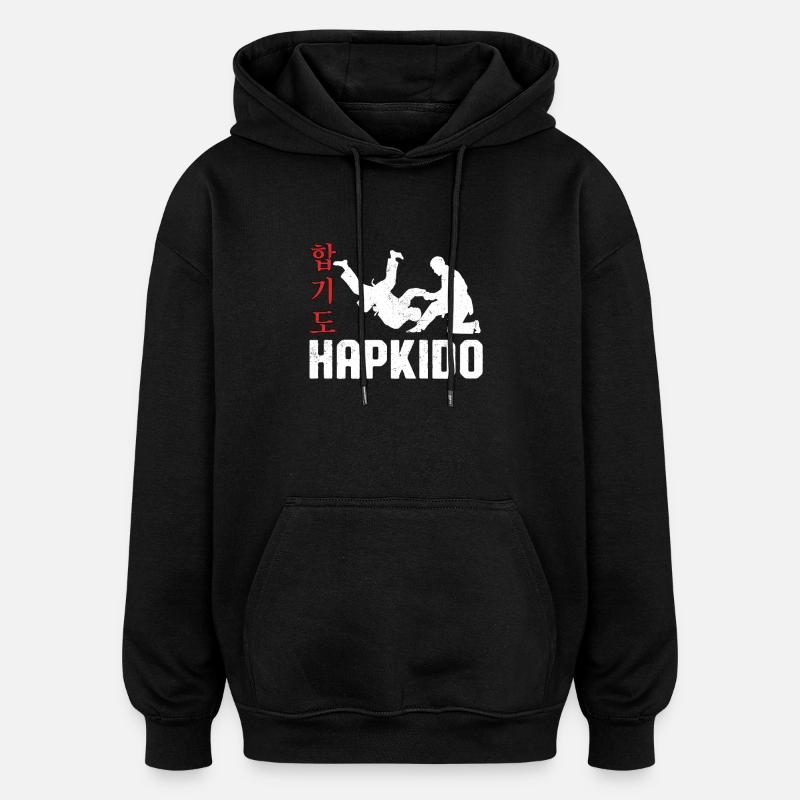 Hapkido - Sweat à capuche oversize unisexe - noir