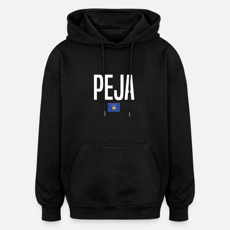 Peja, Kosovo - Sweat à capuche oversize unisexe - noir