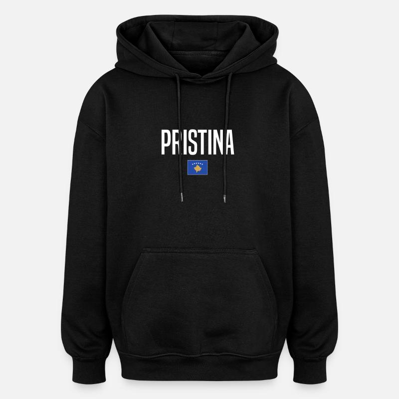 Pristina, Kosovo - Sweat à capuche oversize unisexe - noir