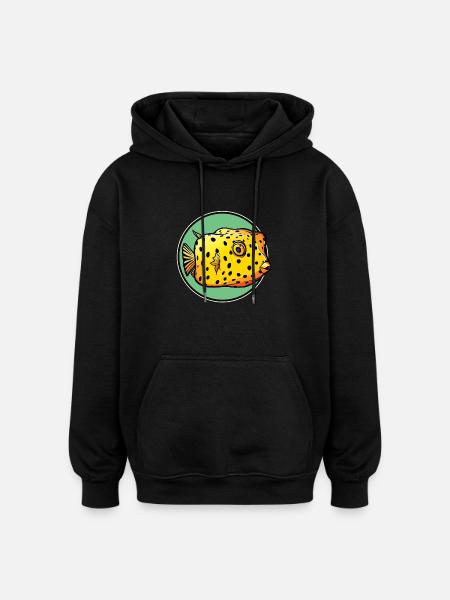 Kofferfische Kofferfisch - Oversized Unisex Hoodie - Schwarz
