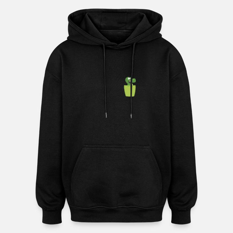 Crocodile dans la poche poitrine - Sweat à capuche oversize unisexe - noir