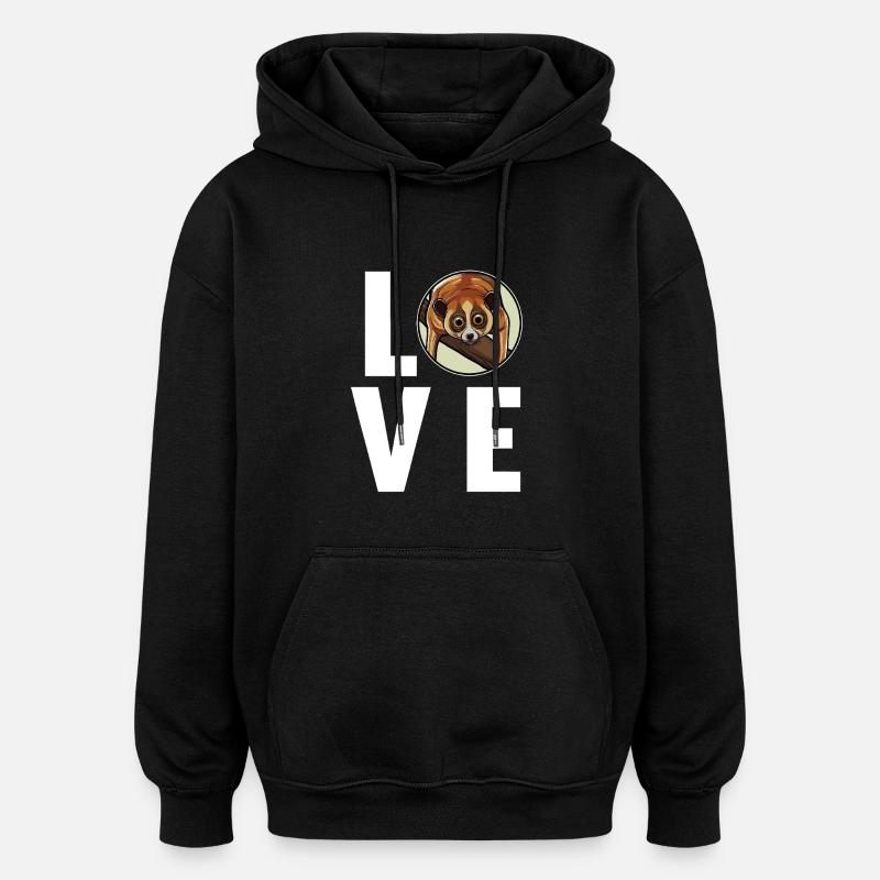 Plumploris Loris - Oversized Unisex Hoodie - Schwarz