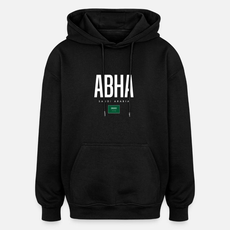 Abha, Arabie saoudite - Sweat à capuche oversize unisexe - noir