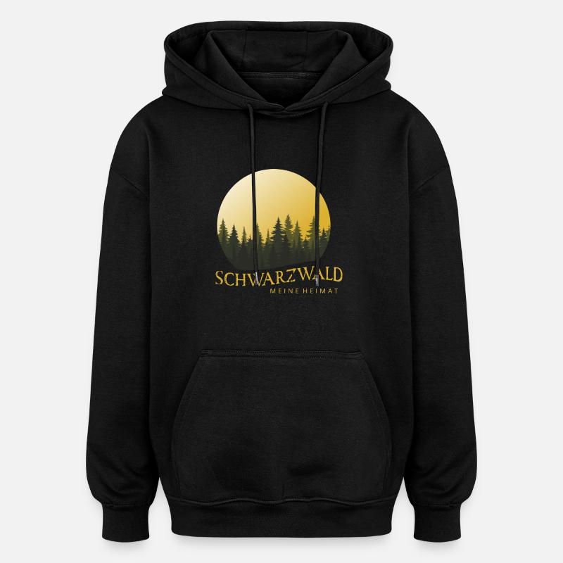 Forest Landscape Sunset Black Forest - Oversized Unisex Hoodie - black