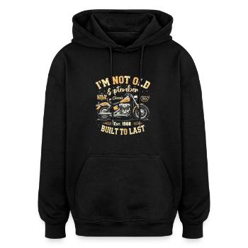 Anniversaire 1968 Millésime Septembre 1968 Cadeau - Sweat à capuche oversize unisexe - noir - Devant - Noah (186cm)