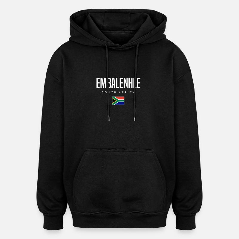 Embalenhle, Afrique du Sud - Sweat à capuche oversize unisexe - noir
