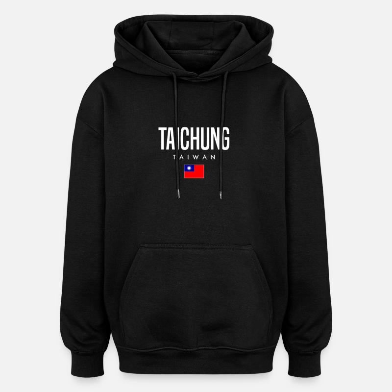 Taichung, Taïwan - Sweat à capuche oversize unisexe - noir