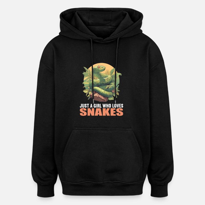 Slanger Slange - Oversize unisex hoodie - sort