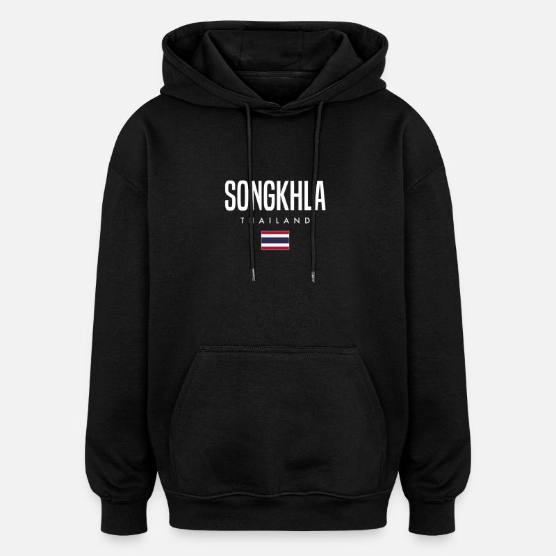 Songkhla, Thaïlande - Sweat à capuche oversize unisexe - noir