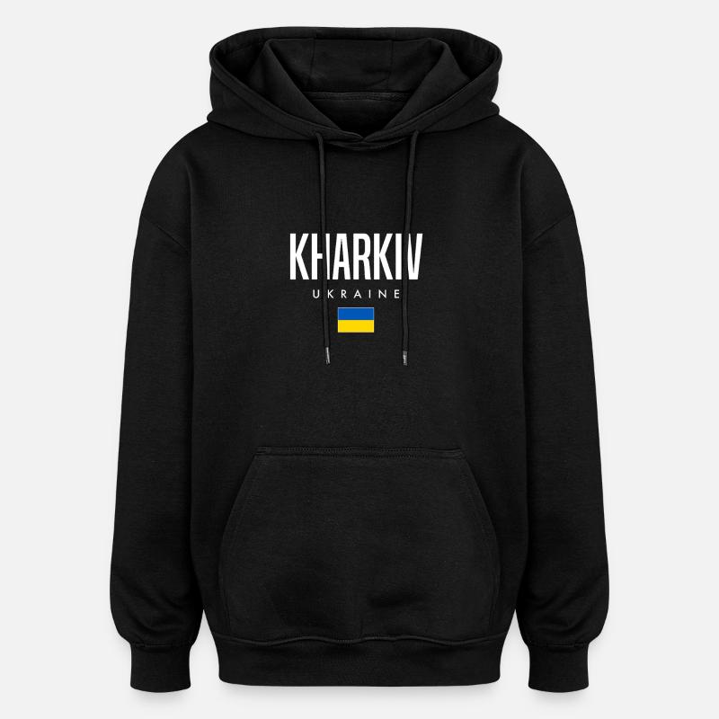 Kharkiv, Ukraine - Sweat à capuche oversize unisexe - noir