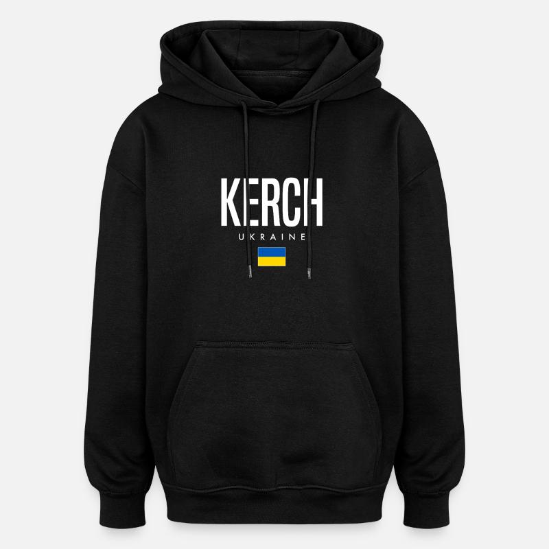 Kertch, Ukraine - Sweat à capuche oversize unisexe - noir