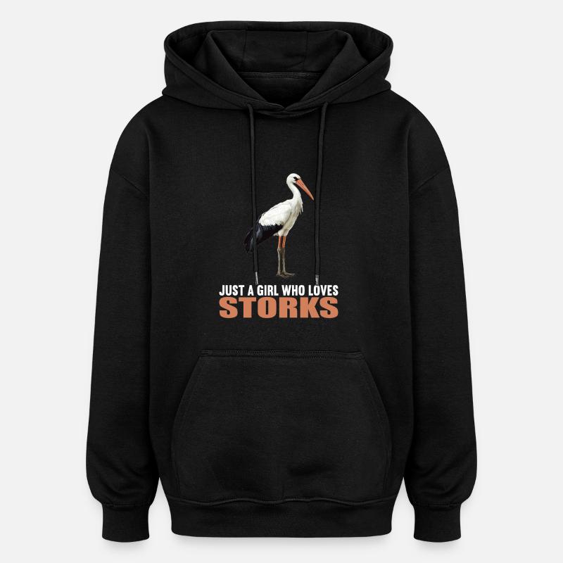 Cigognes Cigognes - Sweat à capuche oversize unisexe - noir