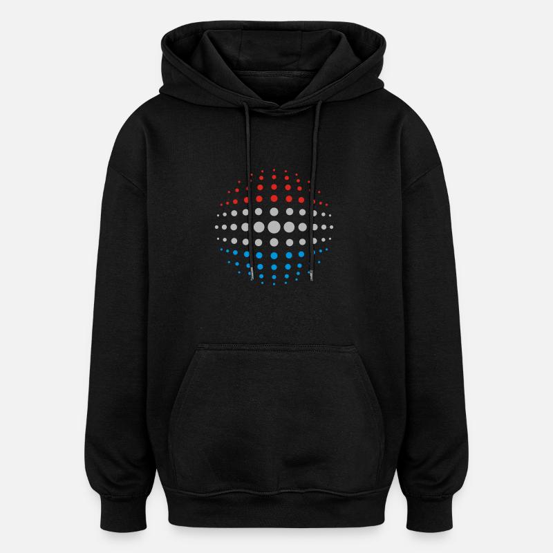 geo_dotsphere_luxembourg_3c01 - Sweat à capuche oversize unisexe - noir