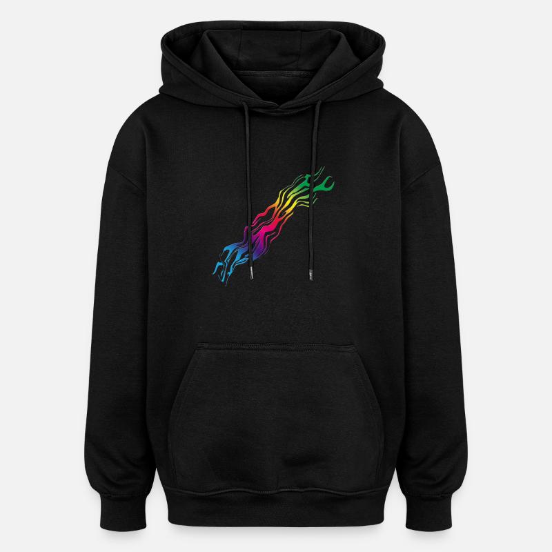 Rainbow / Rainbow - Oversized Unisex Hoodie - black