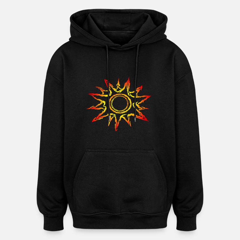 Soleil, soleil, rayons de soleil - Sweat à capuche oversize unisexe - noir