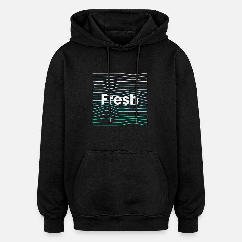 frisch - Oversized Unisex Hoodie - Schwarz