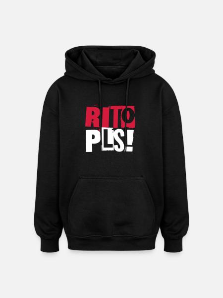 RITO PLS - Oversized Unisex Hoodie - Schwarz