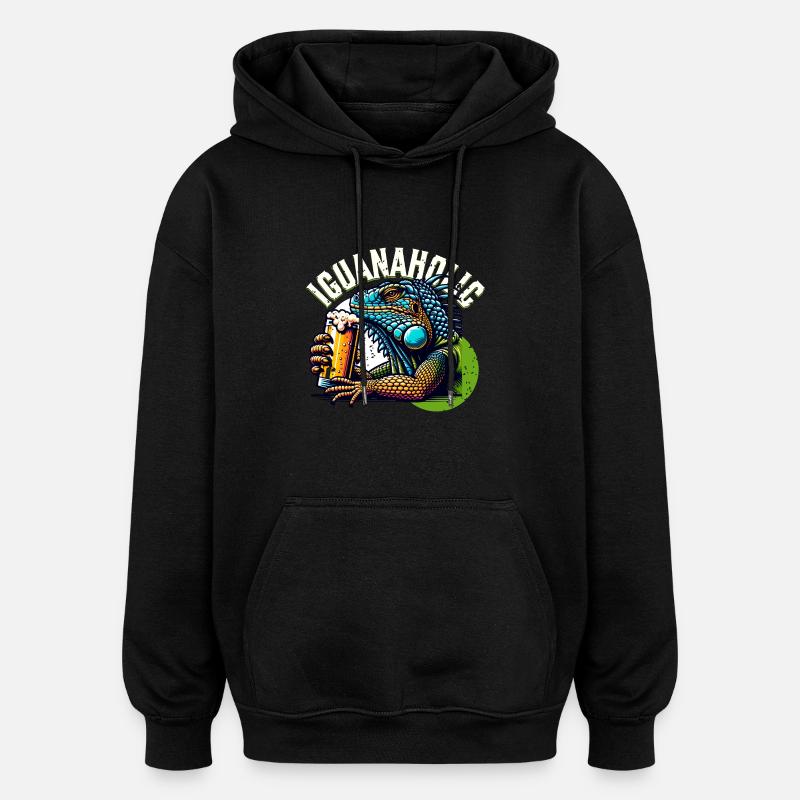 Bière Iguana - Sweat à capuche oversize unisexe - noir