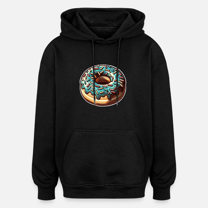 Donut - Oversized Unisex Hoodie - Schwarz