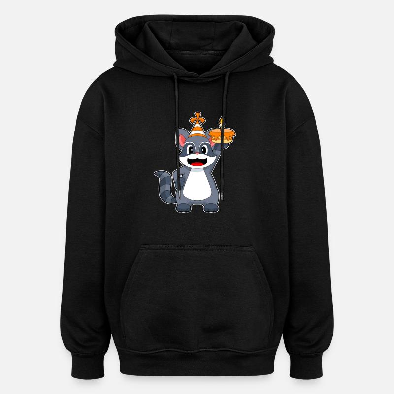 Cappello per feste di compleanno di procione - Felpa con cappuccio unisex oversize - nero