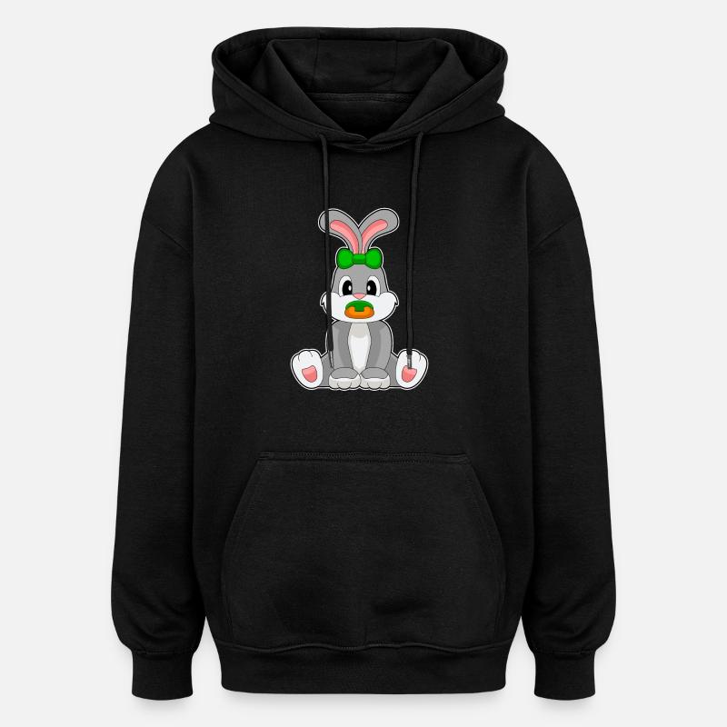 Bunny Baby Pacifier - Oversized Unisex Hoodie - black