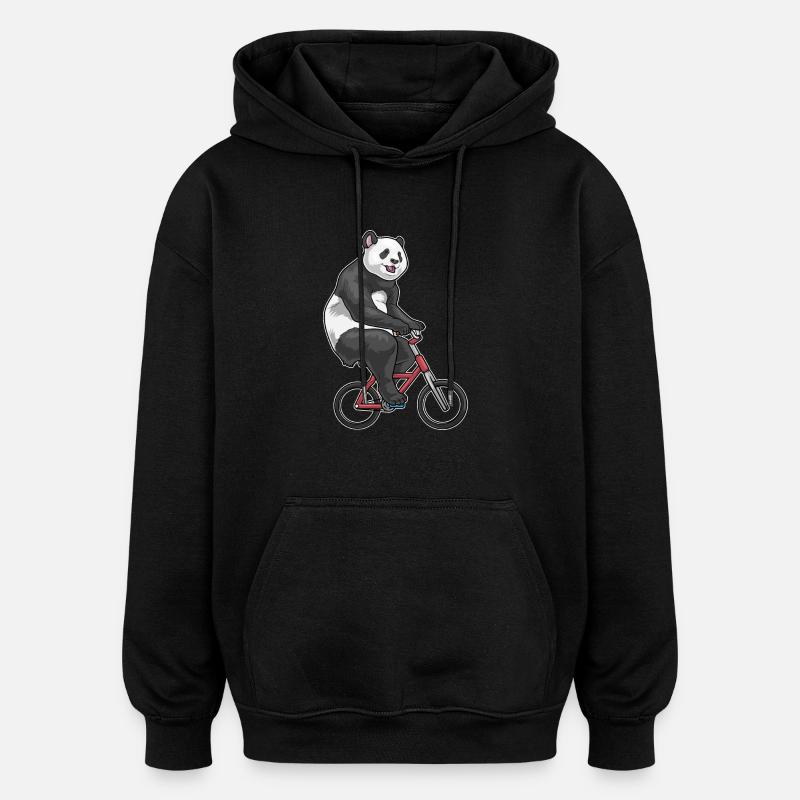 Vélo Panda - Sweat à capuche oversize unisexe - noir