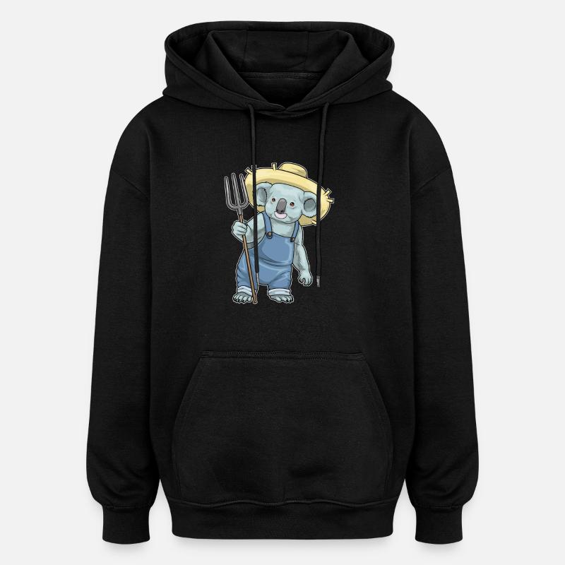 Fourche Koala Farmer - Sweat à capuche oversize unisexe - noir