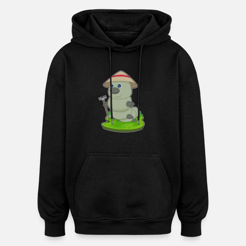 Râteau fermier Caterpillar - Sweat à capuche oversize unisexe - noir