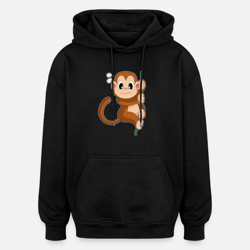 Liane Singe - Sweat à capuche oversize unisexe - noir