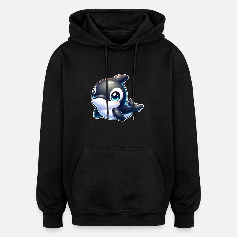 Orca - Oversized Unisex Hoodie - Schwarz