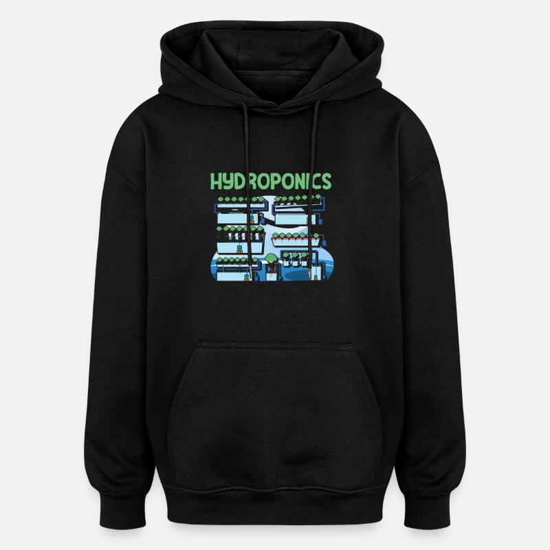 Hydroponics - Oversized Unisex Hoodie - black