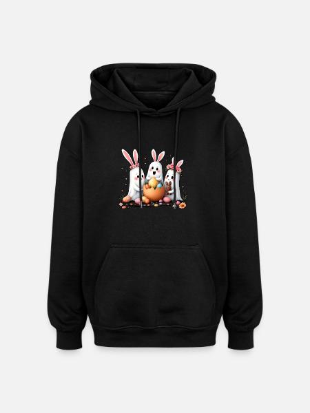 Bunny Ghosts - Oversized Unisex Hoodie - black