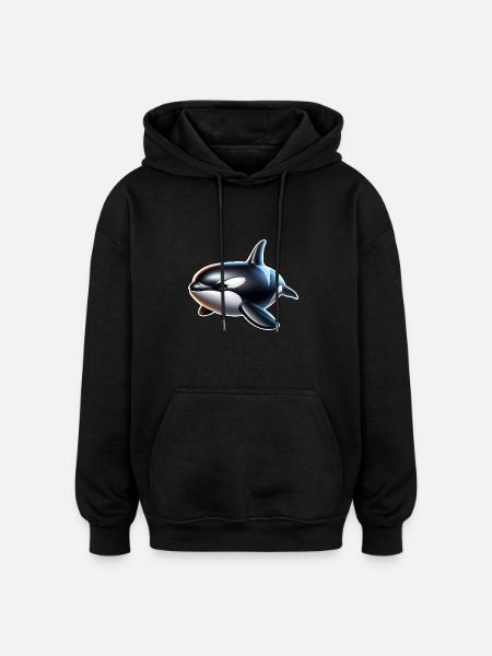 Orca Killer Whale - Oversized Unisex Hoodie - black