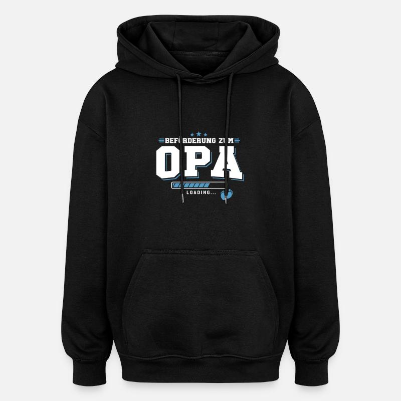 Beförderung zum Opa loading - Oversized Unisex Hoodie - Schwarz
